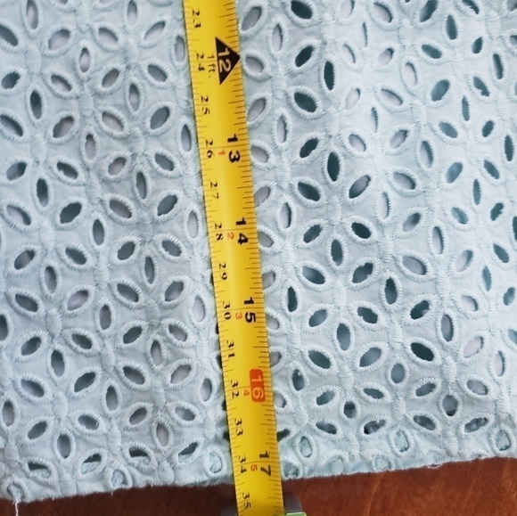 Ann Taylor Loft Petite Eyelet Side Zip Mini Skirt in Tiffany Aqua Blue 00P - Picture 8 of 9